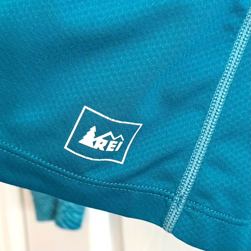 🌼 REI Women's Teal Hooded Athletic Long Sleeve Pullover Size Medium - Picture 3 of 6